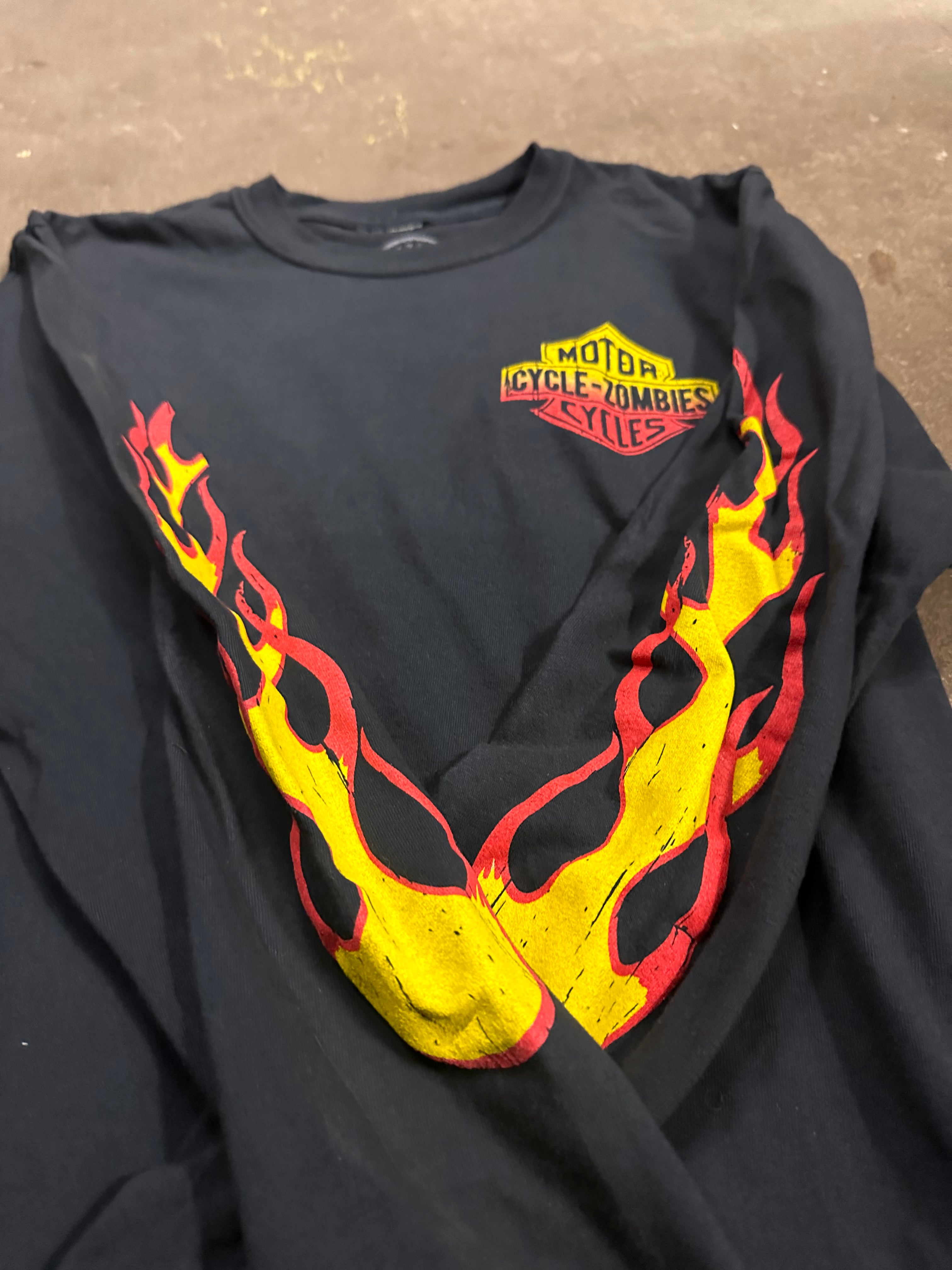 Long sleeve flame shirt deals