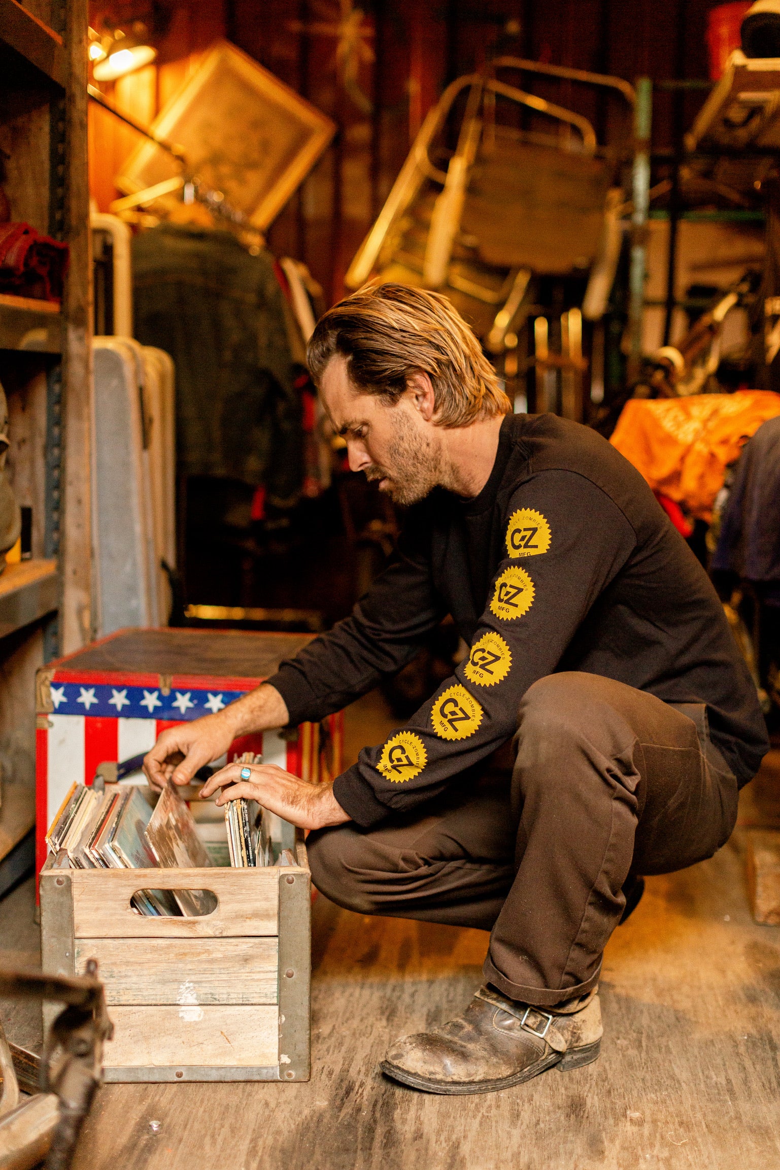 Cycle Zombies ステンシル　ミリタリーシャツ Cycle Zombies ステンシル ミリタリーシャツ