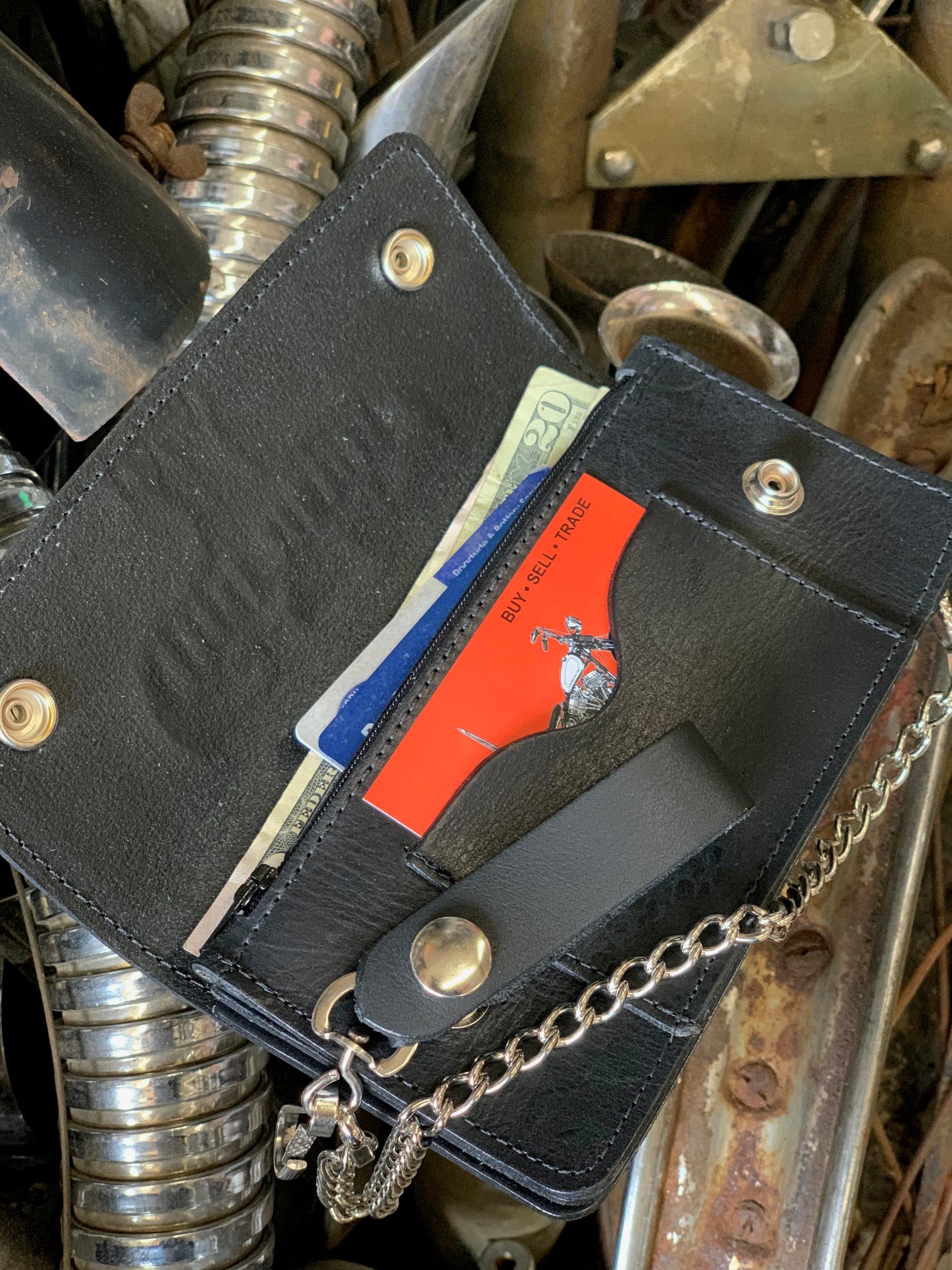 Leather Money Pouch, Handmade Zipper Wallet , Genuine